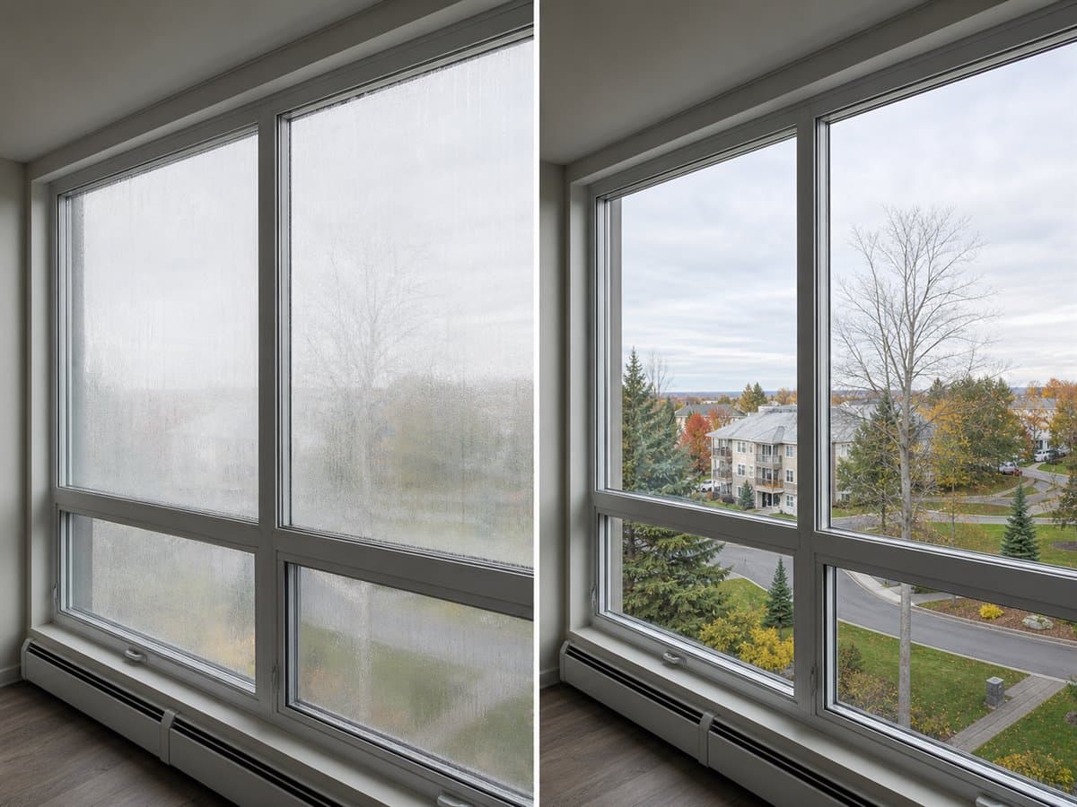 Avant apres remplacement de thermos triple dans un condo a Boucherville